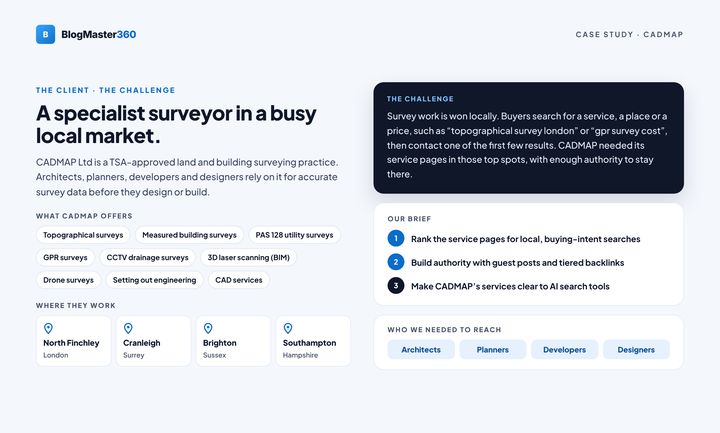 CADMAP case study, page 2: The client and the challenge