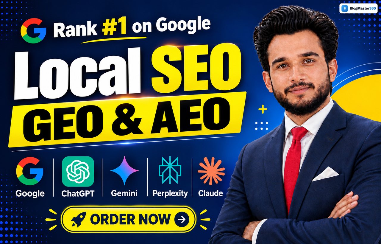 Local SEO with GEO and AEO, BlogMaster360 service
